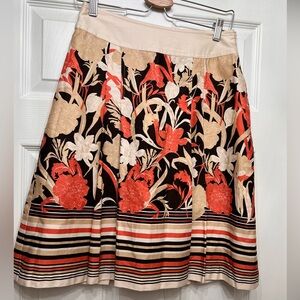 Ann Taylor Floral pleated skirt.